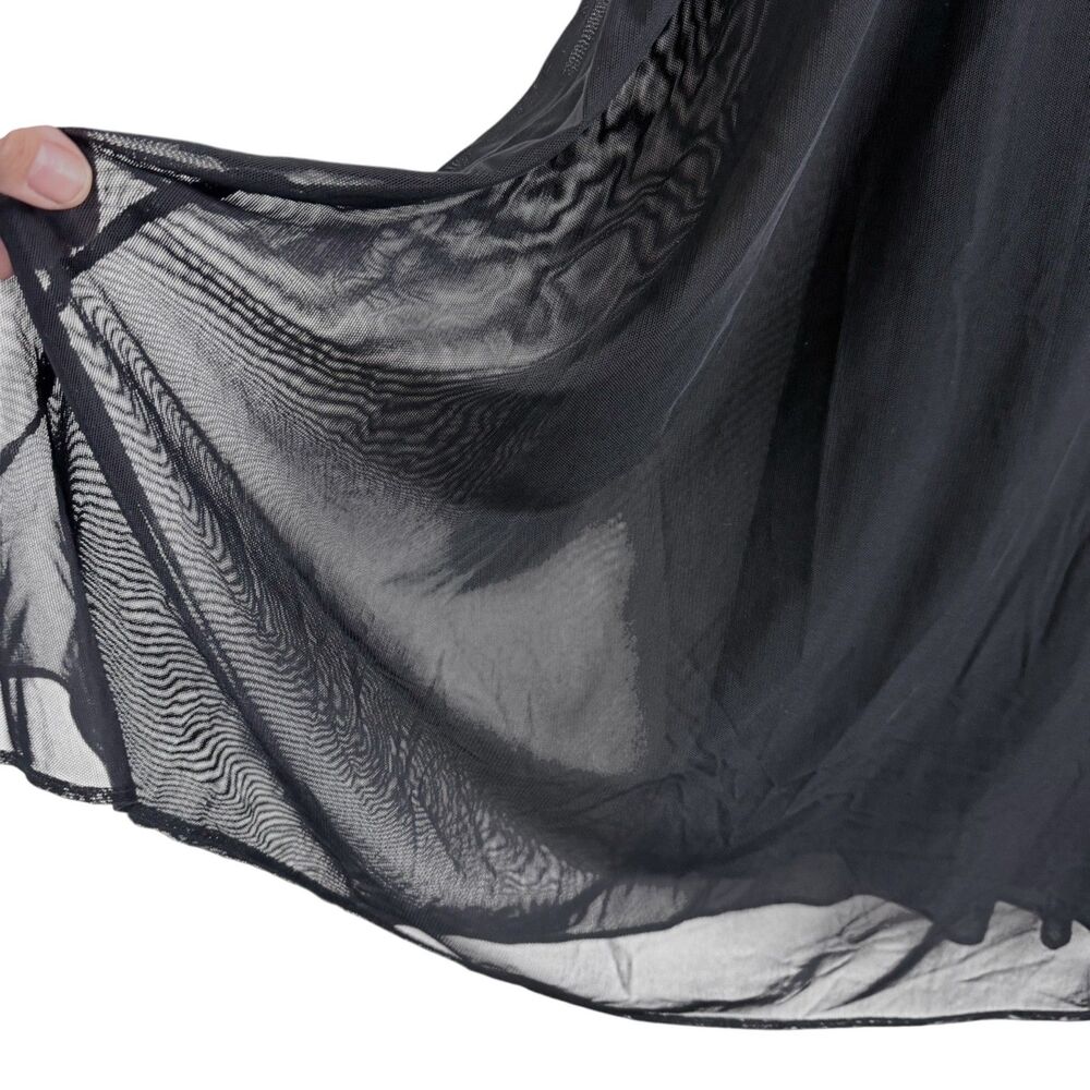 tadashi shoji black maxi skirt vintage glamour formal mesh womens 12 - Picture 5 of 8